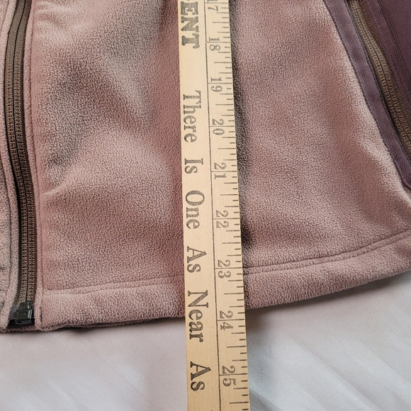 Eddie Bauer Sport Shop Fullzip Beige Taupe Fleece/ Canvas Jacket Women's Large - Picture 13 of 13